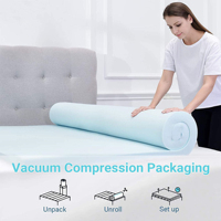 Surmatelas en mousse à mémoire de forme en gel de refroidissement Surmatelas en mousse haute densité pliable pour lit King Queen Size