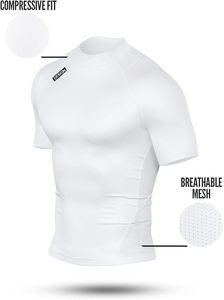 T-shirt Sportiva a Manica Corta, Aderente, Traspirante, Economica, con Logo Personalizzato, in Maglia, ad Asciugatura Rapida per Corsa - Product Image 3
