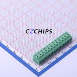 DB125-3.81-12P-GN-S Screw Terminal Block Through hole Component (THT),P=3.81mm Connector 1x12P 3.81mm Green Through Hole - Product Image 2