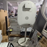 Cabina de Fotos con Espejo Ovalado de Moda, con Pantalla Táctil, Cámara e Impresora, Espejo Mágico para Selfies, para Fiestas de Cumpleaños