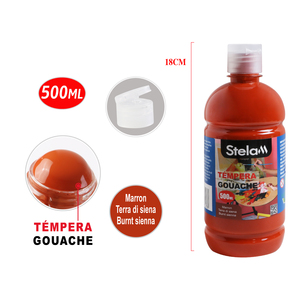 500ml di vernice a Tempera Gouache di Siena bruciata per arte e artigianato Versatile su vetro di carta su tela-per la verniciatura di imballaggi in scatola - Product Image 1