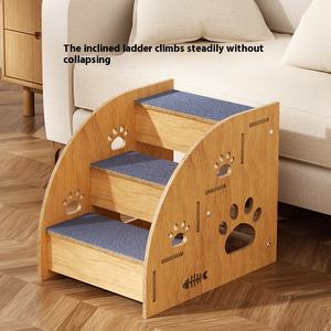Massief Houten Trappen Voor Huisdieren Antislip Hondenbed Ladder Voor Kleine Katten Comfortabele Klimbank Met Antislip Oppervlak - Product Image 4