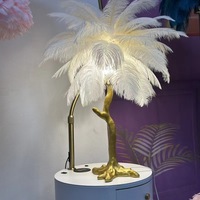 Lampe sur pied en plumes, design d'angle, à placer près du canapé dans le salon, décorations artistiques et créatives, lampe en plumes d'autruche dans la chambre