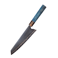 Expédition rapide, commande minimum d'une pièce, couteau de chef japonais Kiritsuke en acier Damas à 71 couches, gravé à l'acide, forgé à la main, 10Cr