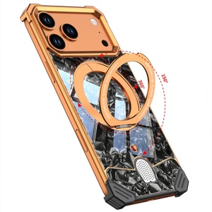 Funda Magnética Personalizada con Textura de Mármol para iPhone 18 17 Pro Max con Soporte de Anillo de 360°, Marco de Aluminio sin Marco, Cubierta Antigolpes - Product Image 4