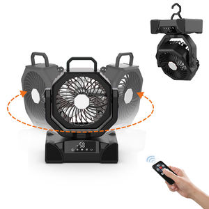 Ventilador exterior recargable F14, batería de 10000mAh, Banco de energía USB Dual, luz LED, rotación de 360, resistente a la intemperie, 3 opciones de montaje - Product Image 6