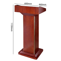 Atril/Podio Moderno y Duradero de MDF y Sapele con Detalles en Cobre, Logotipo Personalizable para Escuelas, Hoteles, Hospitales, Iglesias y Centros Comerciales