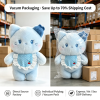 Peluche chat bleu myrtille douce de 8 pouces, adorable chaton avec bavoir en dentelle, cadeau promotionnel, directement de l'usine mondiale