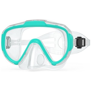 Máscara de Buceo para Adultos, Vidrio Templado, Silicona Líquida Antivaho, Gafas de Snorkel de Cara Completa, Ventana Única, Azul, Negro, Azul Cielo - Product Image 1