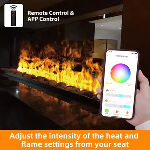 Nouveau foyer à eau à vapeur 3D télécommande APP décoration moderne 64 LED couleurs de flamme humidificateur cheminée électrique - Product Image 2