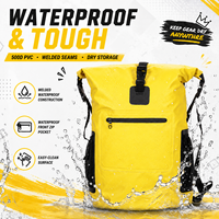 Sac isotherme étanche personnalisé avec logo, 30L, résistant à l'eau, sac à dos isotherme en PVC 500D avec poches latérales en maille