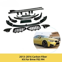 Kit carrosserie de modification en fibre de carbone amélioré pour BMW M4 F82 2013-2016 : Lame avant, diffuseur arrière, jupes latérales, coques de rétroviseurs