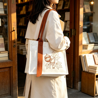 Sac fourre-tout en toile imprimé personnalisé, réutilisable, résistant à la poussière, avec fermeture éclair, longue pochette de transport, sac de rangement quotidien pour courses, boîtes à lunch