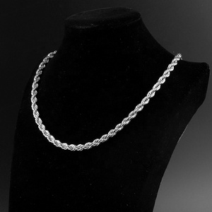 Cadena de Oro Delgada de Acero Inoxidable Chapada en Oro de 14k y 18k, Diseño de Cuerda Trenzada, Venta al Por Mayor - Product Image 5