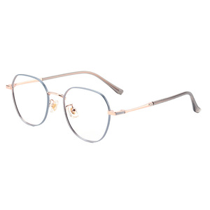 Monture de lunettes polygonale Danyang 25021, petite et étroite, en métal rétro, unisexe, avec verres en résine et pont nasal standard - Product Image 1