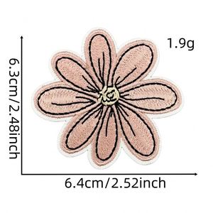 Iron on Embroidery Brown <b>pink</b> Color rainbow butterfly Flower Goodvibes Patch for Clothes Hat Decoration - Product Image 4