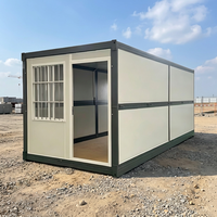 Maison conteneur pliable ignifuge en acier préfabriqué pour unité de logement sur site du personnel d'ingénierie municipale