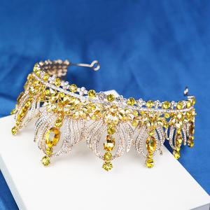 Couronne de mariée en cristal baroque, diadème de princesse, couronne de reine, alliage, coiffure de mariée, <span class=keywords><strong>strass</strong></span>, couronne de concours, diadèmes - Product Image 3