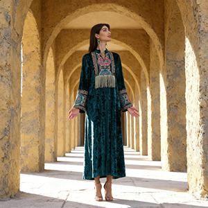 Vestido Largo de Noche Elegante con Pedrería de Primera Calidad, Abaya de Poliéster para Mujeres Musulmanas, Ropa de Fiesta - Product Image 3