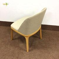 Chaise de salle à manger en bois massif, coussin en cuir moderne, sans accoudoirs, cendré, pour salle à manger, restaurant