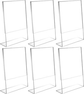 Support de menu en acrylique transparent en forme de L pour table, personnalisable en gros, présentoir de menu en acrylique - Product Image 1