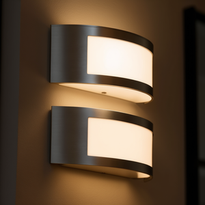 Applique murale semi-circulaire en acier sans ampoule, design moderne, utilisation intérieure et extérieure - Product Image 3