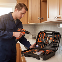 Ensemble de perceuse à main électrique 220V en gros Tournevis à percussion à vitesse variable avec moteur à brosse haute puissance avec batterie au lithium
