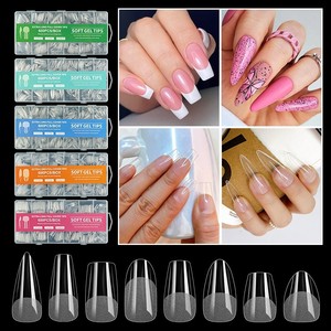 Boîte de 600 faux ongles en gel souple semi-mat à couverture complète, sans besoin de <span class=keywords><strong>lime</strong></span>, fins et sans couture, style européen et américain, vente en gros - Product Image 2