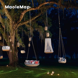 Sillón Columpio de Exterior, Hamaca de Ratán para Patio, Muebles de Balcón, Conjuntos de Jardín, Silla Colgante Personalizada, Tumbona, Cama Columpio para Porche, Sofá - Product Image 5