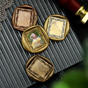 Meilleur <span class=keywords><strong>prix</strong></span> Série Bordures Rétro Cadre photo de style européen Motifs rétro Tête de sceau à cire - Product Image 3
