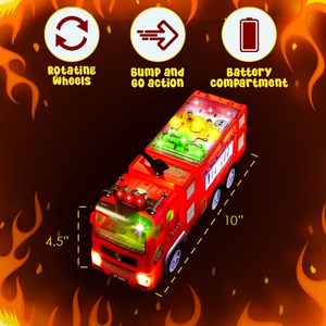 Camión de Bomberos de Juguete Dwi Dowellin para Niños y Niñas, con Luces LED 4D, Juguete de Empuje para Niños Pequeños - Camión de Bomberos para Pequeños Bomberos - Product Image 6