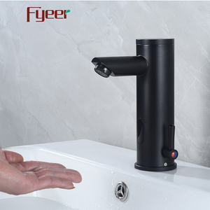 Fyeer Unique Poignée D'alimentation CC <span class=keywords><strong>Noir</strong></span> <span class=keywords><strong>Mat</strong></span> Sans Contact Automatique de Salle de bains <span class=keywords><strong>Robinet</strong></span> de Capteur - Product Image 4