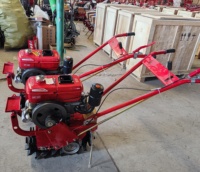 Mini cultivador agrícola con motor diésel de 9HP, modelo Small180E, con orugas de cadena única y rieles, tractor de arrastre para labranza de tierras.