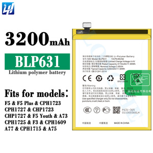 แบตเตอรี่ลิเธียมโพลิเมอร์ <span class=keywords><strong>BLP631</strong></span>สำหรับ oppo F3 F5 F5บวก F5เยาวชน A73 A75แบตเตอรี่โทรศัพท์มือถือ A77 - Product Image 3