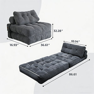 <span class=keywords><strong>Divano</strong></span> <span class=keywords><strong>Letto</strong></span> Pieghevole, Poltrona Convertibile Senza Struttura, <span class=keywords><strong>Divano</strong></span> in Schiuma Compresso per Soggiorno e Camera da <span class=keywords><strong>Letto</strong></span>, Singolo - Product Image 2