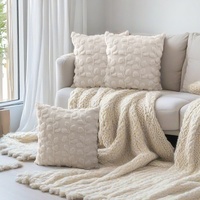 Housse de coussin carrée en peluche de Noël 45x45cm avec fermeture éclair pour la maison, l'hôtel, l'hôpital, anti-plis, pour chevet ou bureau