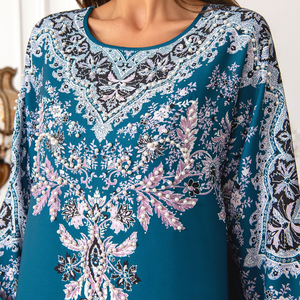 Abaya moderne et tendance personnalisée avec des diamants incrustés pour les femmes musulmanes Fournisseur de vêtements de gros de haute qualité - Product Image 2