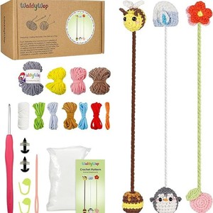 Kit <span class=keywords><strong>de</strong></span> <span class=keywords><strong>crochet</strong></span> fait main <span class=keywords><strong>pour</strong></span> débutants, 5 marque-pages fruits, tutoriels vidéo faciles, <span class=keywords><strong>pour</strong></span> adultes/femmes, DIY <span class=keywords><strong>de</strong></span> Noël - Product Image 4