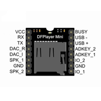Module Lecteur MP3 DFPlayer Mini, Carte TF, Clé USB, Module de Développement Audio et Vocal DF Player, Compatible avec R3