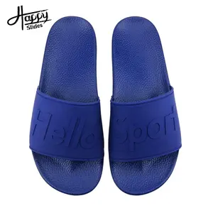 Happyslides रबर फ्लैट खेल के लिए Jinjiang सैंडल पुरुषों, चीनी चप्पल कस्टम सैंडल स्लाइड नीले रंग की चप्पल