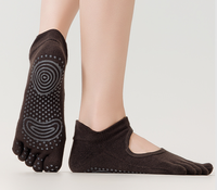 Chaussettes de yoga avec bord élastique antidérapant à cinq doigts, chaussettes de sport pour Pilates