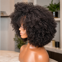 Perruque 100% Cheveux Humains Bouclés Courts 4C Afro Kinky avec Texture 4C et Ligne de Cheveux Naturelle, Sans Colle, Pas Cher