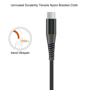สายไนลอน USB Type-C คุณภาพสูงยาว1เมตร2เมตรสีดำสำหรับโทรศัพท์ - Product Image 2
