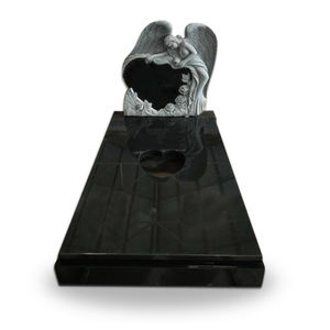 <span class=keywords><strong>Pierre</strong></span> <span class=keywords><strong>tombale</strong></span> en granit gris et monuments pierres tombales verticales incrustation en gros motifs de sablage sculptés - Product Image 4