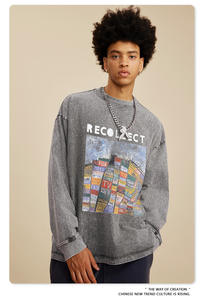 <span class=keywords><strong>Abbigliamento</strong></span> Vintage da Uomo Primavera Autunno 2025 Oversize <span class=keywords><strong>Giovanile</strong></span> di Alta Qualità Lavato Manica Lunga Puro Cotone 260G - Product Image 3