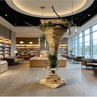 Installation Artistique de Verdure et de Fleurs Suspendues – Décoration Créative de Plantes et Fleurs Artificielles pour Centres Commerciaux, Hôtels, Mariages et Espaces Commerciaux