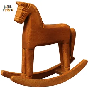 复古木制软管玩具儿童办公书桌和家居装饰工艺品木制马摆件