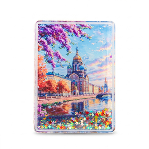 Souvenirs personnalisés de différents pays, aimant de réfrigérateur souvenir de voyage, shaker à paillettes liquides dynamiques, cadeau en acrylique - Product Image 5