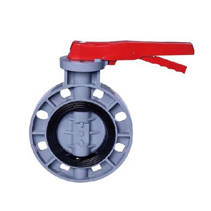 DIN standard General Handled type plastic UPVC Manual Flange butterfly valve DN100