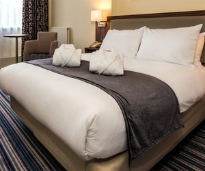 Ropa de cama blanca de algodón de calidad, ropa de cama de estilo liso, casa de huéspedes de hotel disponible, tamaños King Queen Twin - Product Image 1